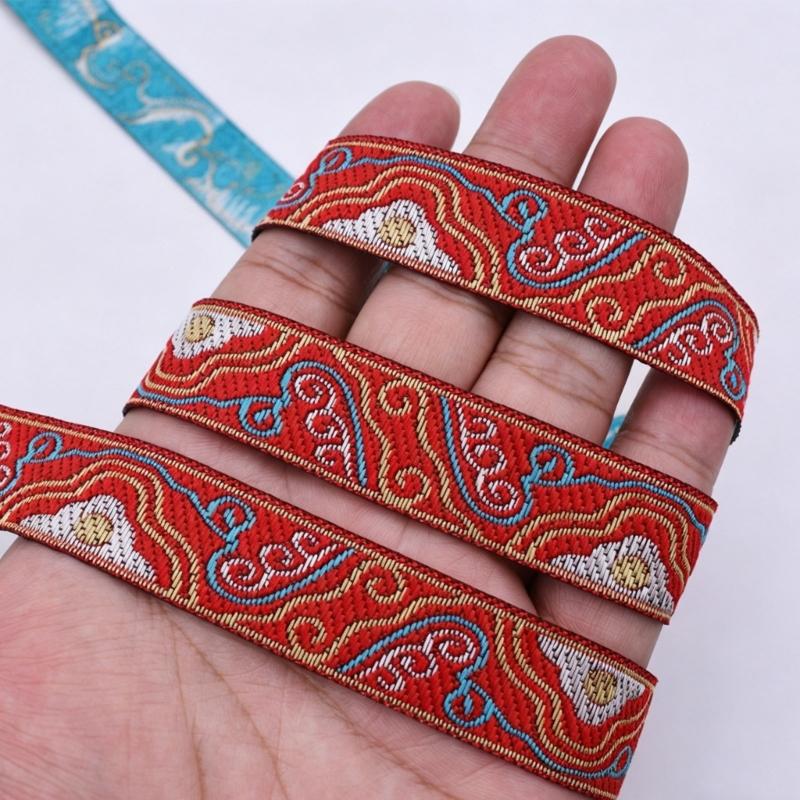 1.7M Long Embroidery Patches Cloud Pattern Fabric Ribbon Sewing Trim For Handmade Costume Curtain Sewing Embellishments