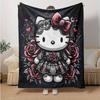 1pc Rose Hello Kitty Blanket, Soft Throw for Room Decor, Perfect Gift Idea for Family and Friend, Living Room, Travel, Camping, Car Blankets, Beach, O