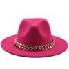 Winter Men's Woolen Jazz Hat New Large Eave Hat Fashionable Flat Brimmed Top Hat