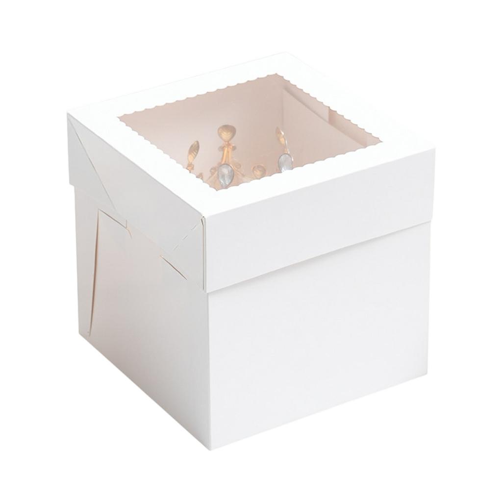 Transparent kakask med lock, födelsedagstårta, genomskinlig baklåda och låda för kakor, desserter och festgodis