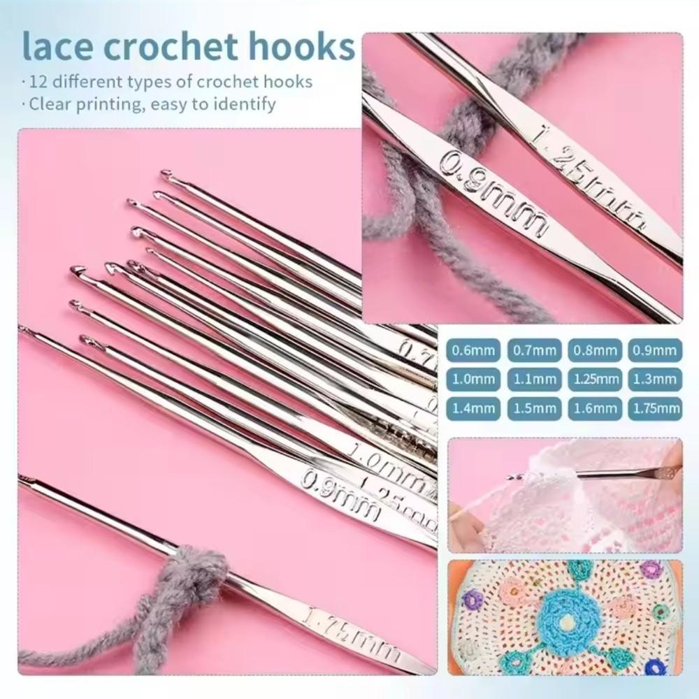 130pcs/set Weaving Accessories Knitting Crochet Hook Set DIY Sewing Tool Women