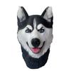 Halloween Husky Maske Hunde Kopf Husky Tier Kopfbedeckung Weihnachten Latex Tier Maske