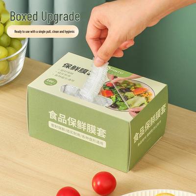 Disposable Fresh-Keeping Film with Elastic Opening, 100-Piece Food Grade PE for Refrigerator Anti-Odor Sealing