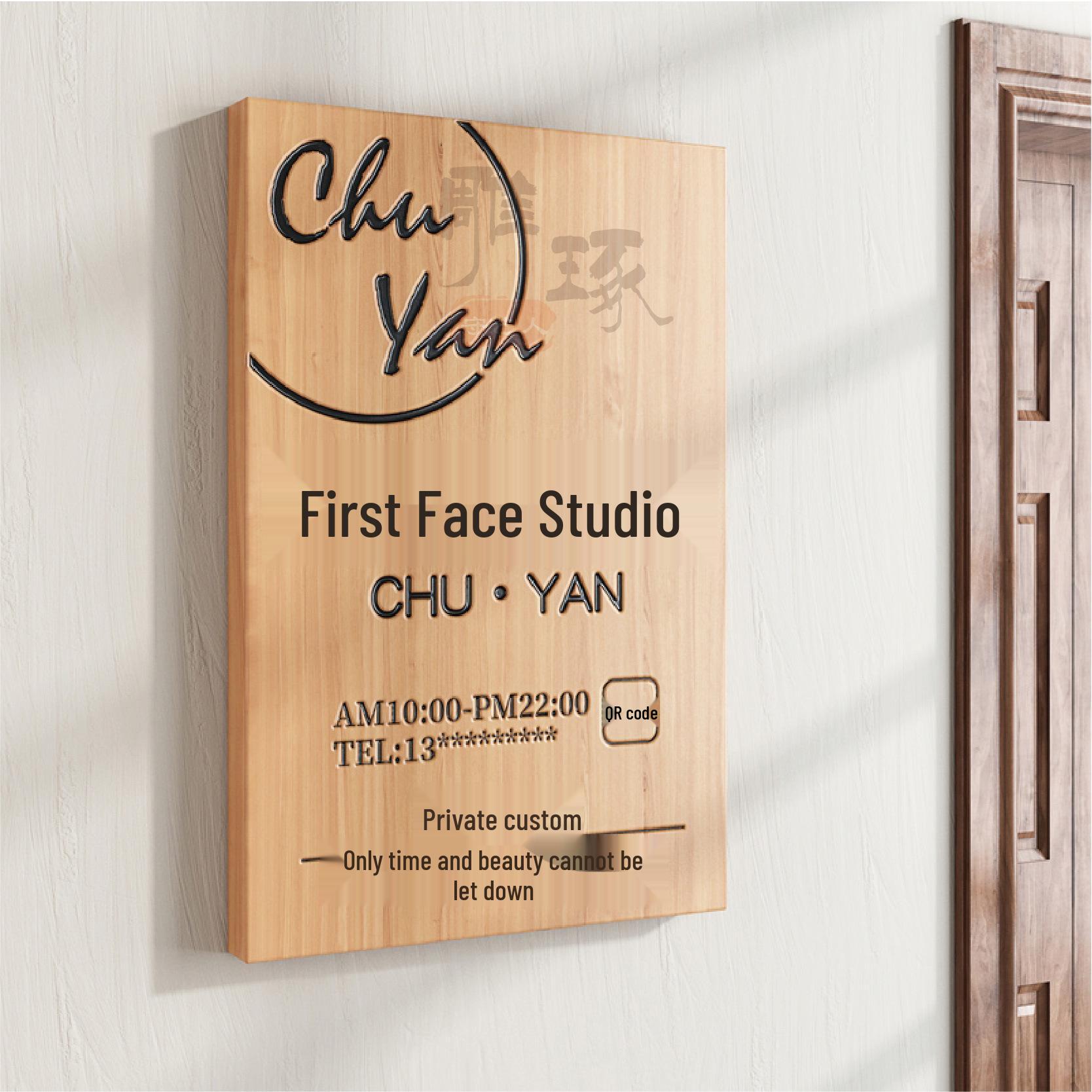 

Індивідуальна табличка з масиву дерева для студії або магазину