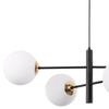 Vicenza Black And Gold Hanging Lamp 4-Flat White Lampshade E14