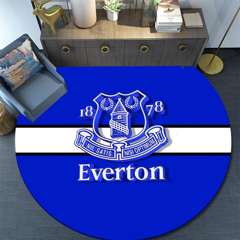 Everton FC Round Area Rug,Carpet Rug for Living Room Bedroom Sofa Playroom Decor,Non-slip Floor Mat