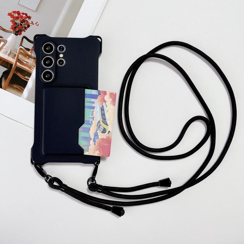 

Strap Wallet Case For Samsung Galaxy S25 Ultra A35 A55 A15 A16 S24 FE S25 Plus Shockproof Card Slot Crossbody Neck Lanyard Cover Galaxy S24&Case & Strap