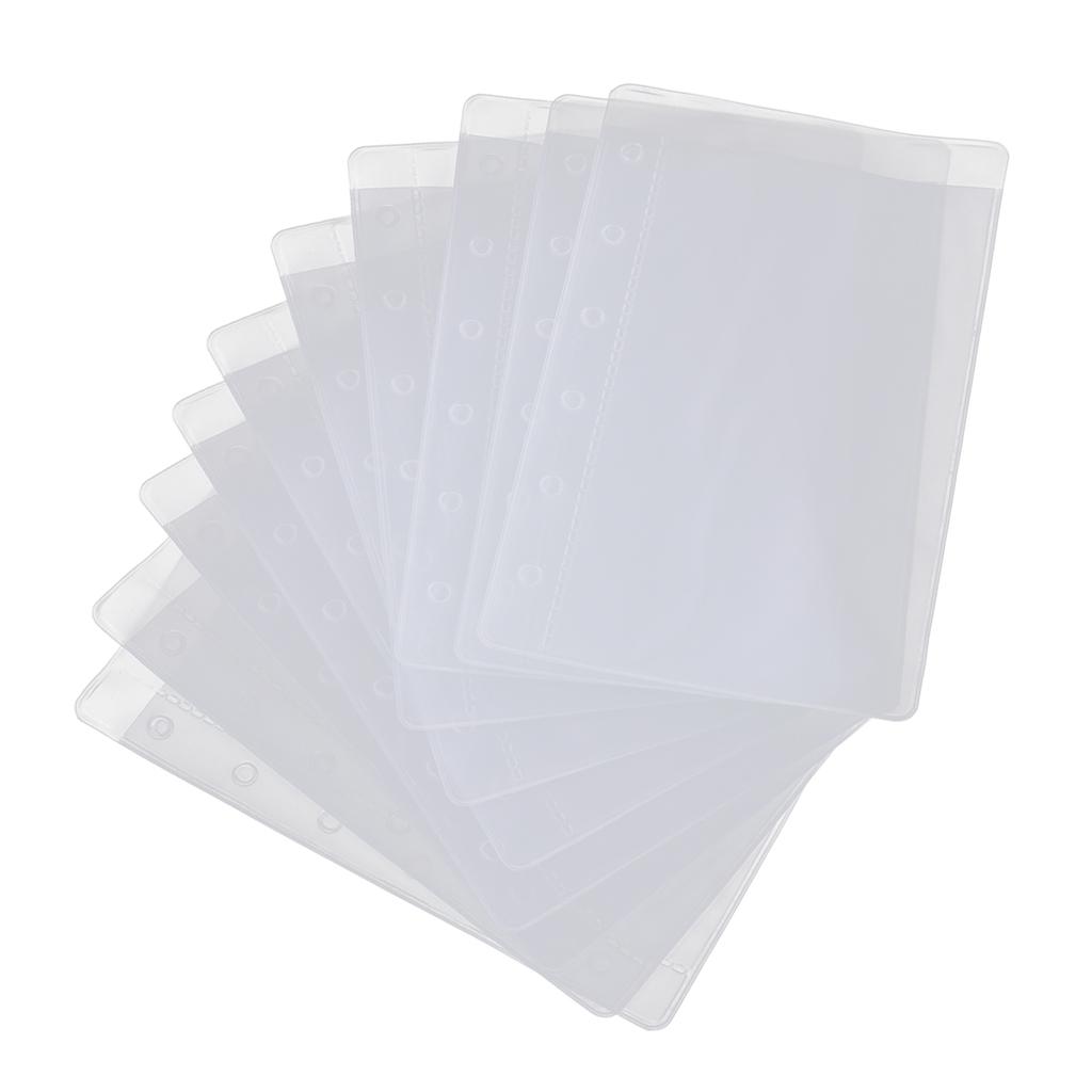 30-Pack A7 Binder Pocket 6 Holes Sleeves PVC Document Filling Bags Folders - Fit for