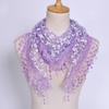 Casual Lightweight Scarf Floral Tassel Scarf Women's Triangle Scarf