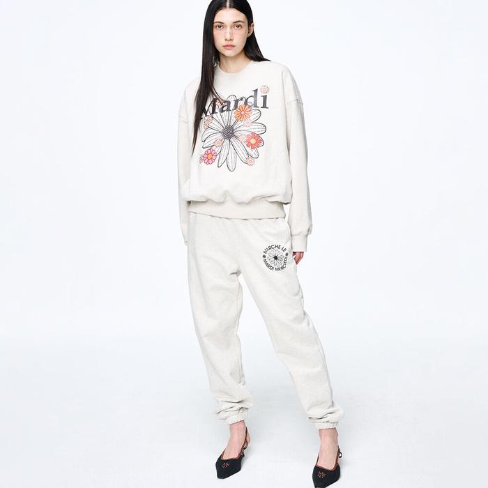 [Mardi mercredi] Sweatshirt Flowermardi Blossom_oatmeal Schwarz