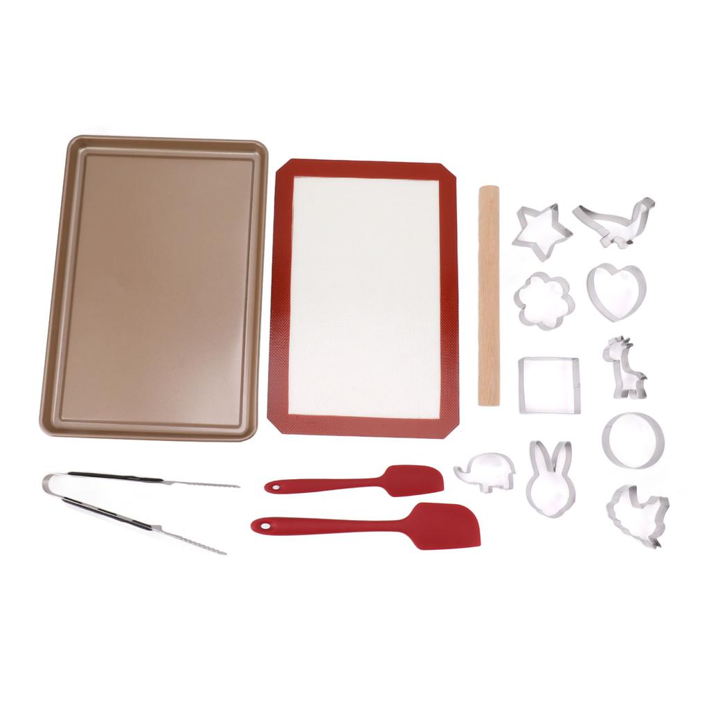 Ausstechformen Set Kohlenstoffstahl Ausstecher Keks Backzubehör Set mit Backform Backmatte