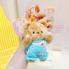 Jinnew Cream Bear Plush Key Tag Pvc Cartoon Keychain For Backpack Or Gift Idea