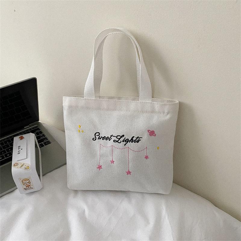Damen Casual Kleine Canvas Tragetasche - Handtasche, Studenten-Lunchbox, Reißverschluss-Stil