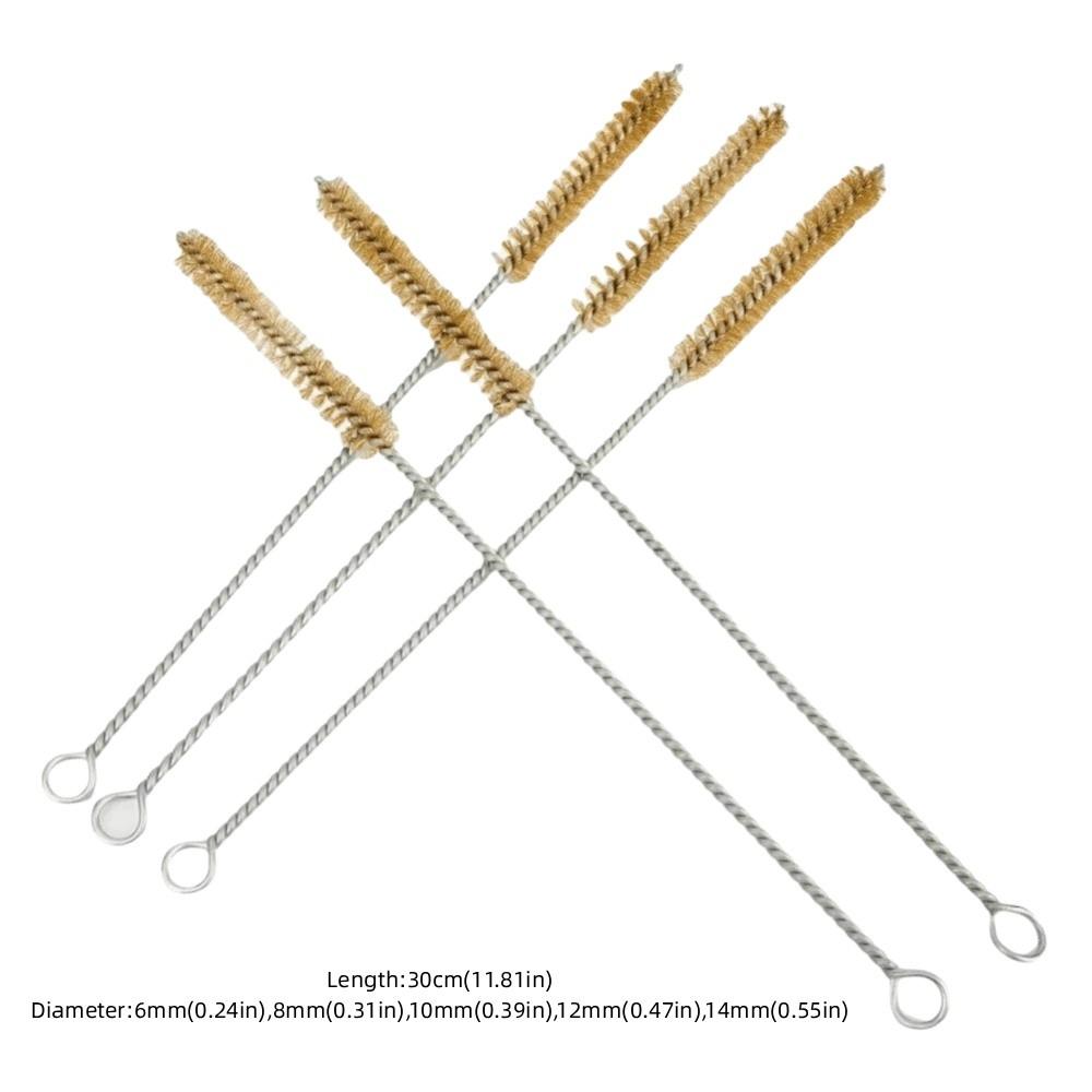 5pcs Test Tube Cleaning Brass Cylinder Wire Tube Pipe Cleaning Brush Cleaning Tool  Rust Removal