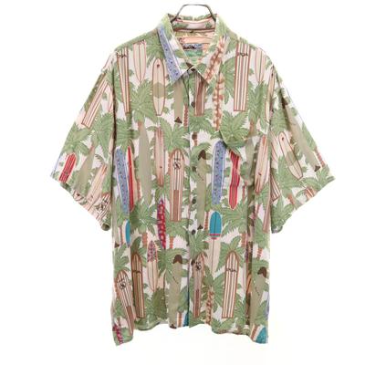 Reyn spooner 90s Starý štítek Diamond Head Celopruhovaný Overal s krátkým rukávem Aloha košile Pánské Použité