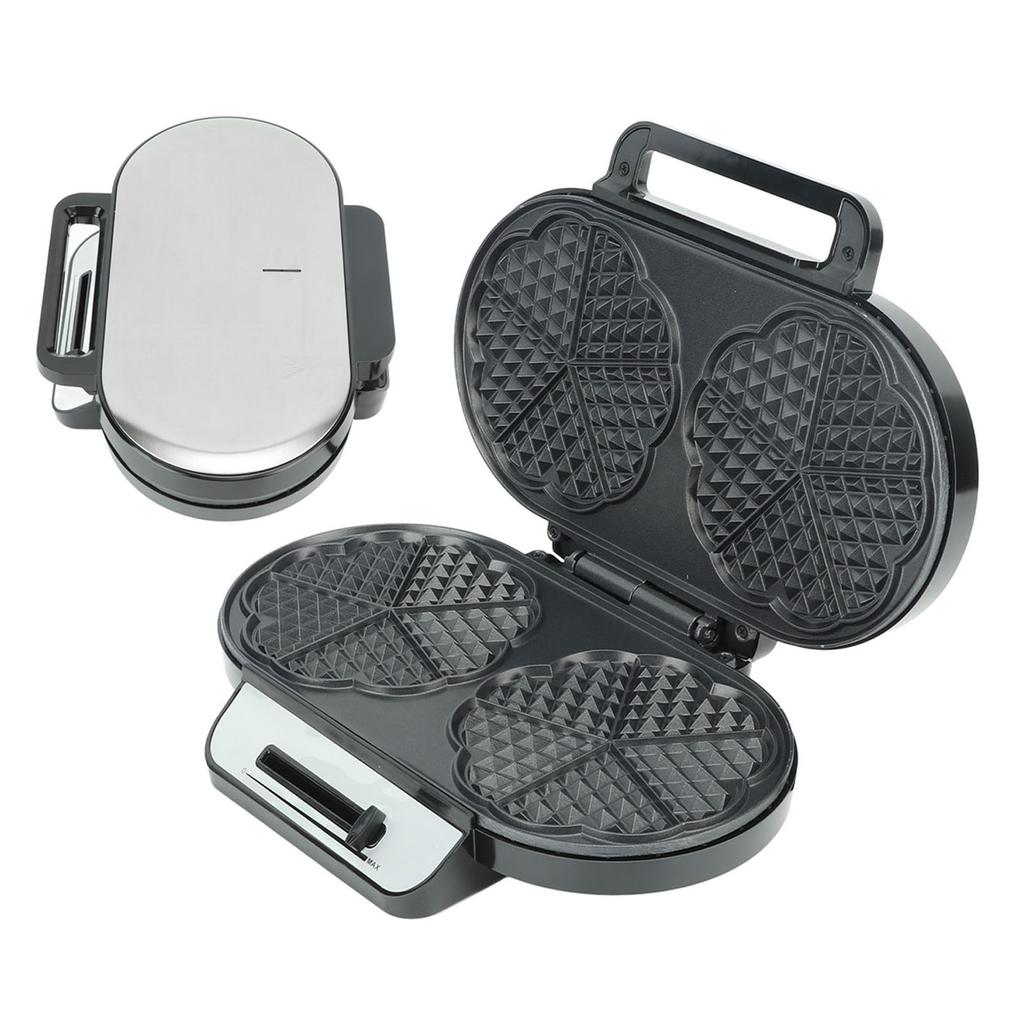 3 In 1 Waffle Maker Machine Adjustable Temperature Control Anti Stick Plate Tactile Handle for