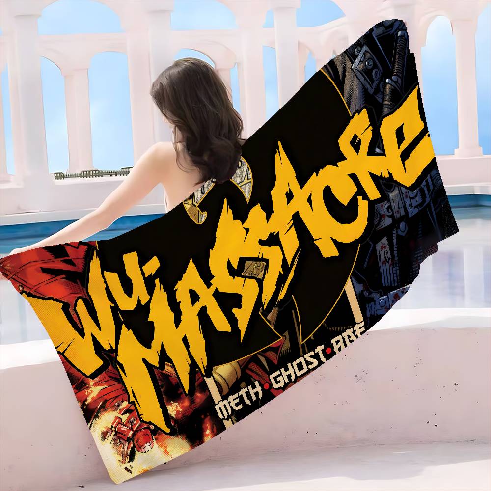 WU-T--TANG CLAN Band Bath Towel Microfiber Soft Water Absorbing Breathable For Girl Kids Decorative Cartoon Beach Towel
