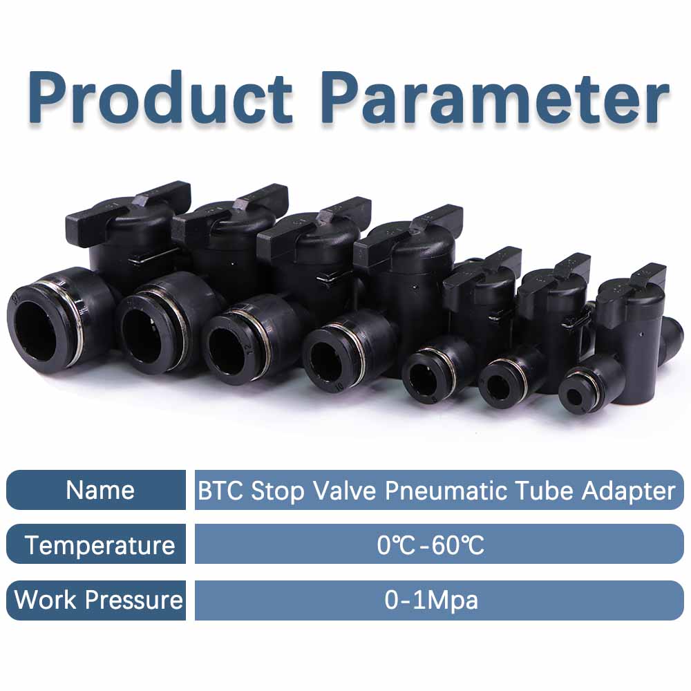 4-16mm Hand Valve Hose Adapter Slip Lock Quick Insert Release Connector Shut Off Stop Water Pneumatic Joint PE Tubing Fittings