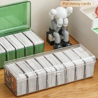 Caixa transparente para baralho de cartas colecionáveis, recipiente de grande capacidade, organizador de cartas, armazenamento, estojos para cartas de jogo colecionáveis