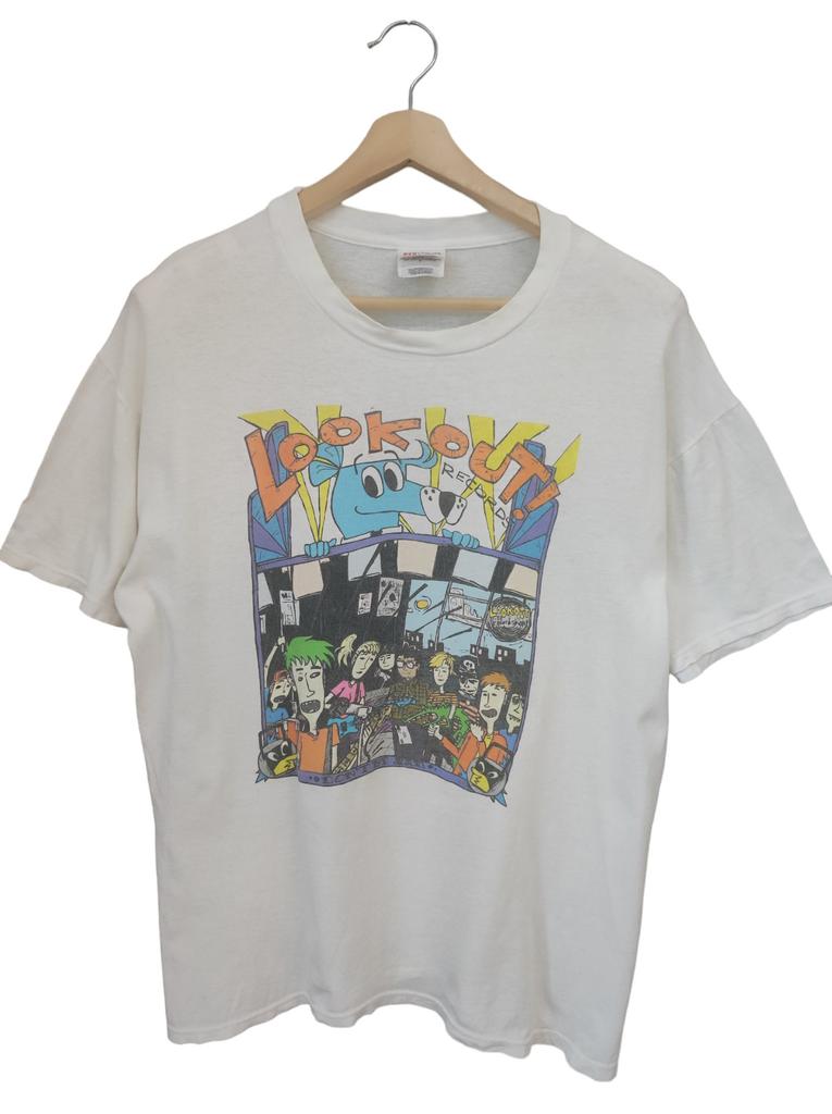 Vintage 90 Rare Vintage Lookout Records T Shirt Crimpshrine Green Day Operation Ivy 'Dont be sad' Green Day Kerplunk Concert Tour size L