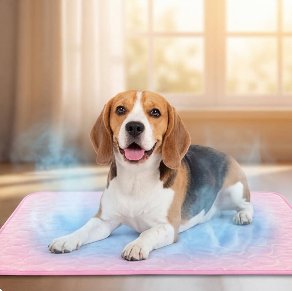Dog Cooling Mat: 100x70cm Breathable Mesh Summer Cooling Blanket - Wear-Resistant Bite-Resistant Edges for Home Travel Car Use - Pet Cooling Pad