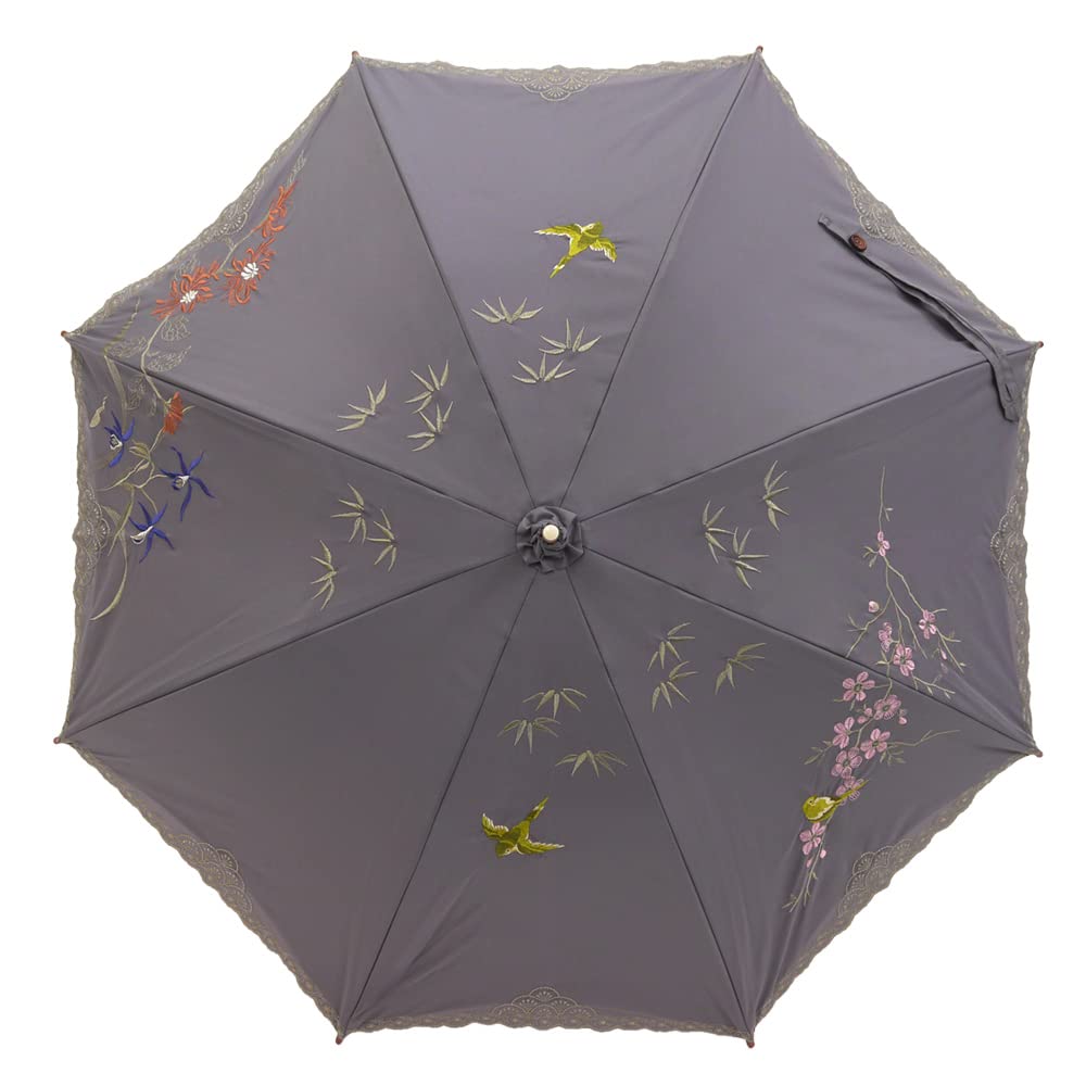 Long 1st Grade for Both Sunny and Rainy Heat Heat UV Upholstery [Chinoiserie Modern] Parasol, Parasol, Blackout, Weather, Shielding, Dissipation,