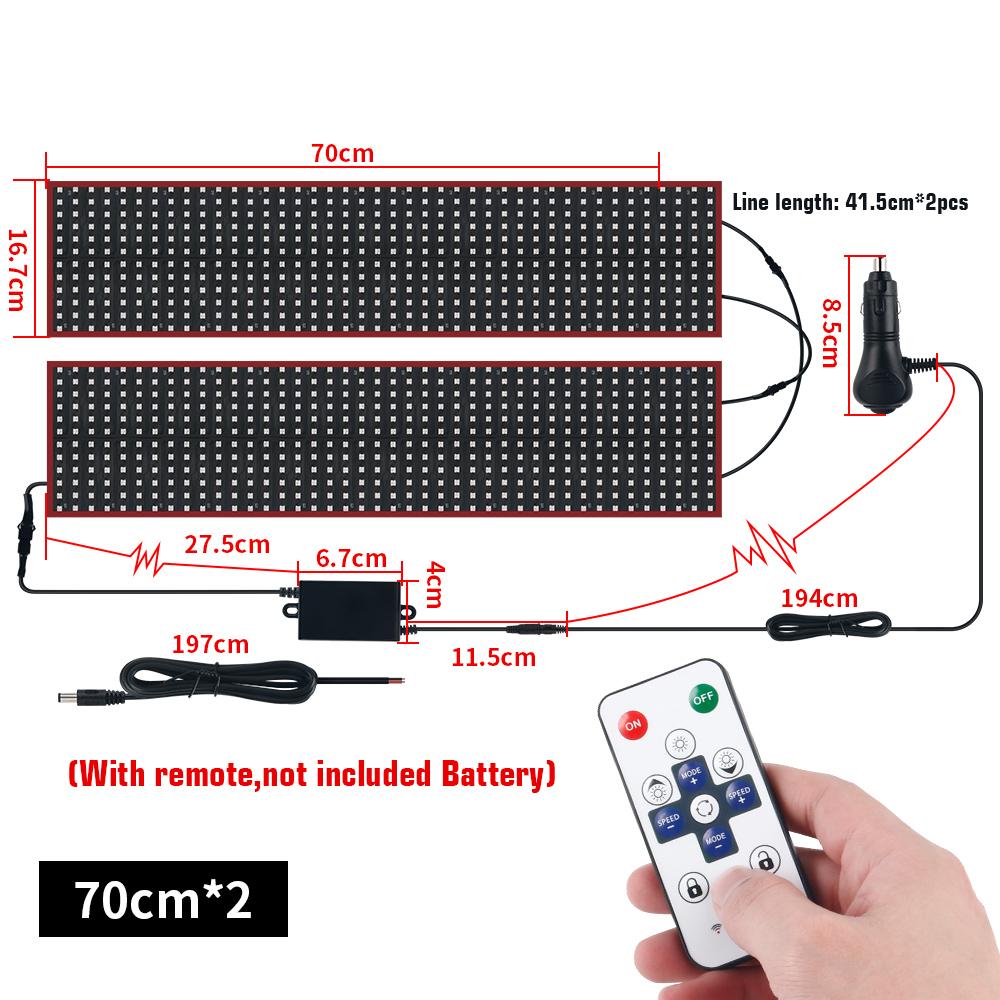 Truck Car Devil Eye LED Pixel Panel Light Matrix Pixel Panel Soft Foldable Lighting Scrolling for Truck Remote Control 12V 24V