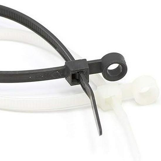 Fixed Head Nylon Screw Hole Cable Tie, Self-Locking Wire Bundle