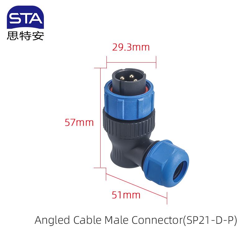 SP21 Aviation Plug Ip68 Waterproof  Cable Connector Docking/square Flange/back Nut Male Plug Female Socket 2/3/4/5/6/7/9/12 Pin