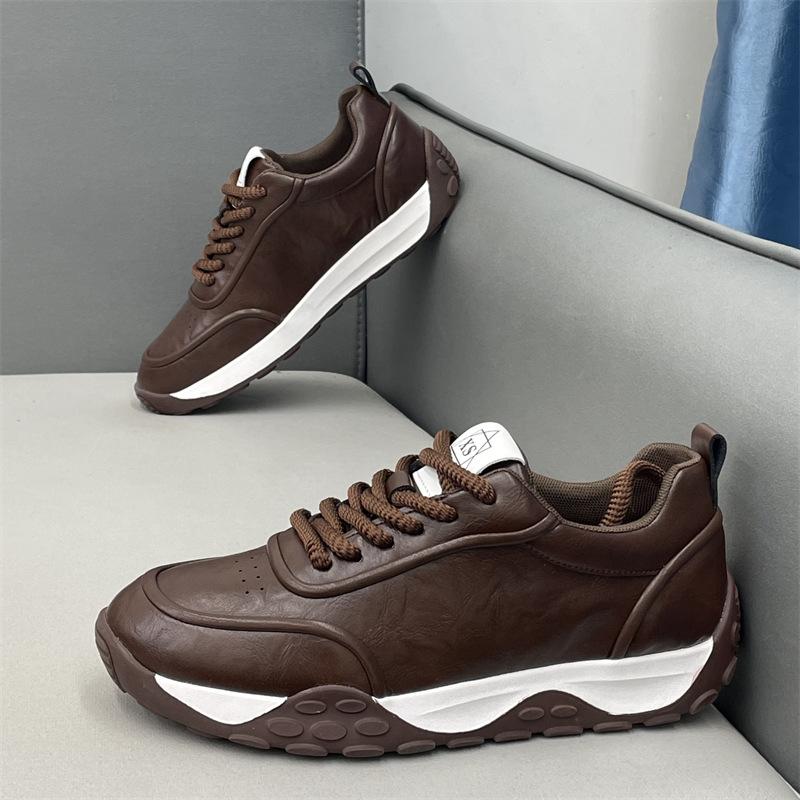 Autumn New Trendy Leather Soft-soled Breathable Shoes Sports and Leisure Shoes Xs