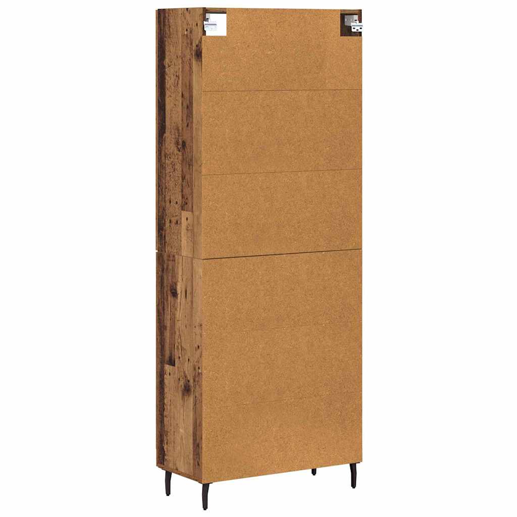 Wall Mounted Highboard Reclaimed Wood Look 69.5 x 34 x 180 cm Engineered Wood