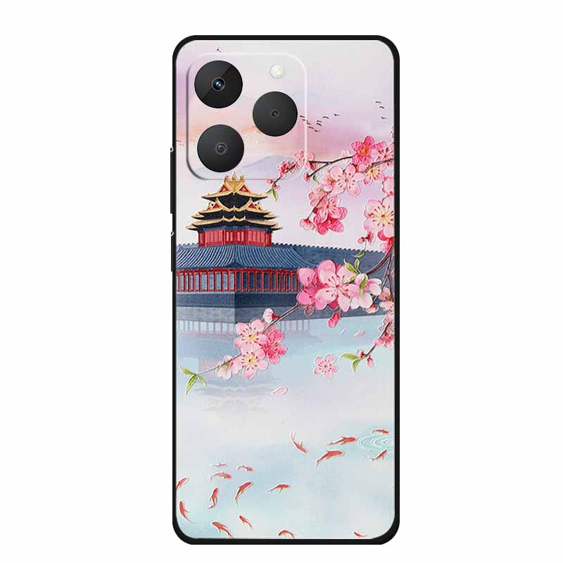 3D Emboss Case For Realme Note 70T Phone Case 70 T Coque Flowers Silicone Soft Back Cover For Realme Note 70 Narzo 80 lite Case
