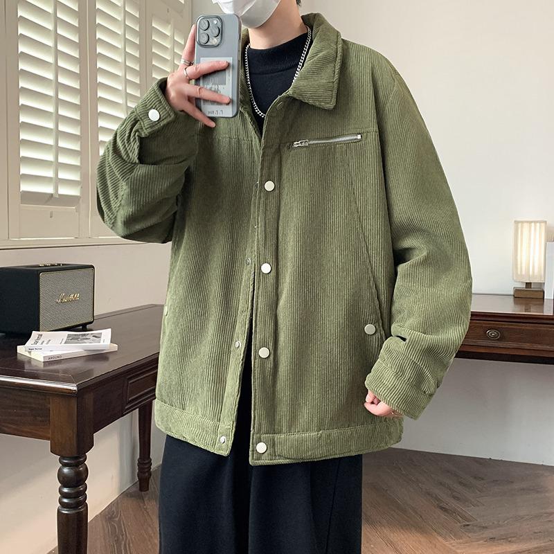 Men's Plus Size Casual Korean Lapel Cardigan Jacket for Autumn and Winter