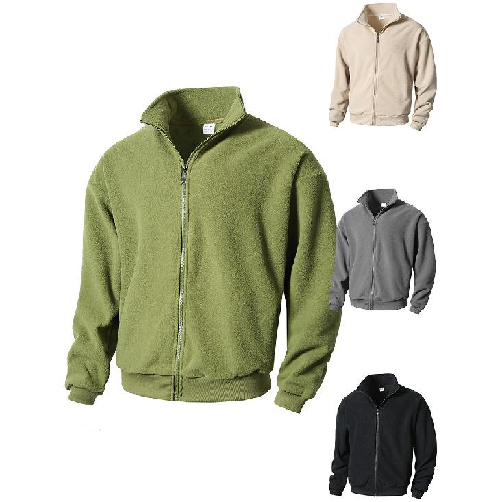 Autumn And Winter New Slim Round Neck Long-Sleeved Stand-Up Cardigan Personalized Casual Bottoming Shirt For Men