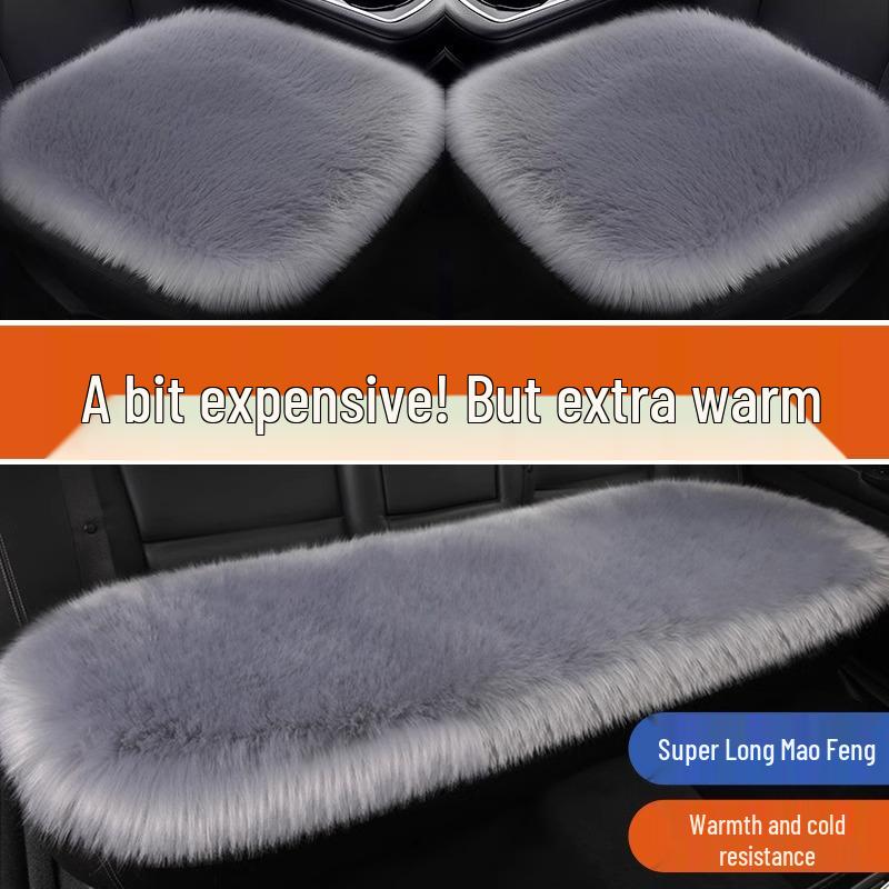 Vinter Plysj Bilsetepute - Enkeltsete, Stilig Furupad for Baksete