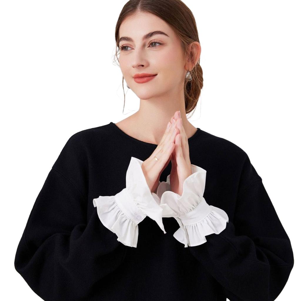 1pair Flower Pattern Sleeves Durability Sleeve Detachable Cuffs Elastic Wild Wrist for Parties and Weddings