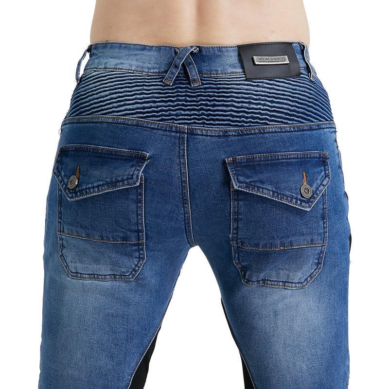 PK-719 Summer Breathable Motorcycle Riding Jeans - Elastic Slim Fit Pants