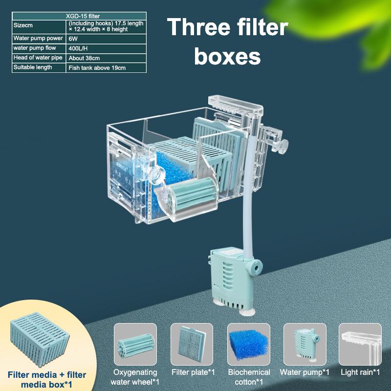 

New Aquarium Wall-Mounted Waterfall Filter Roller, ,Circulating Oxygen Genation,Multi-Layer Fish Tank Top Filter