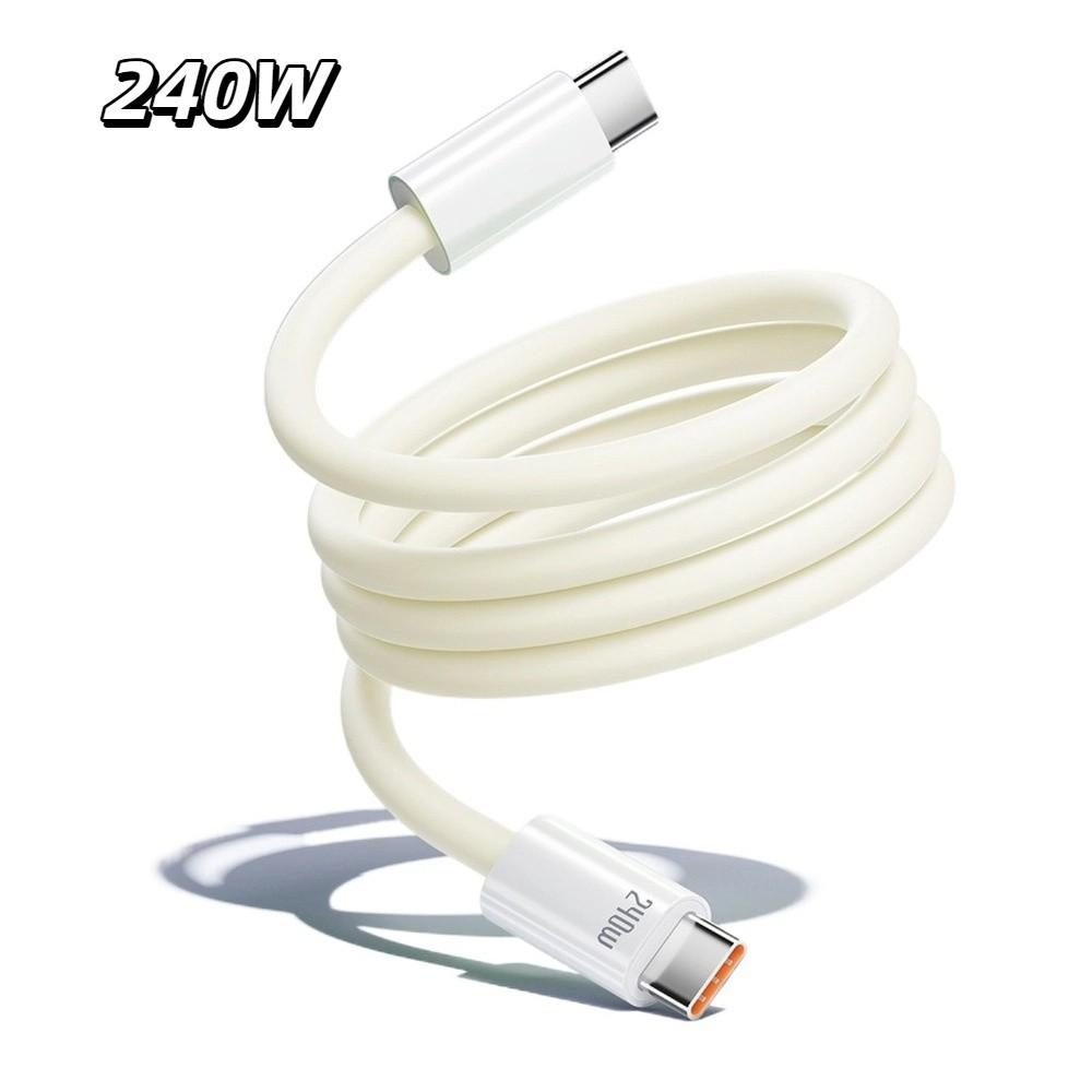 

Anti Winding Type C To Type C Phone Cable USB To Type C Charging Cable Phone Accessories white c to c