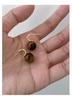 DOUDOUSTORE Silver Needle Maillard Round Beads Tiger's Eye Stone Basic Vintage Earrings Femininity Stud Earrings