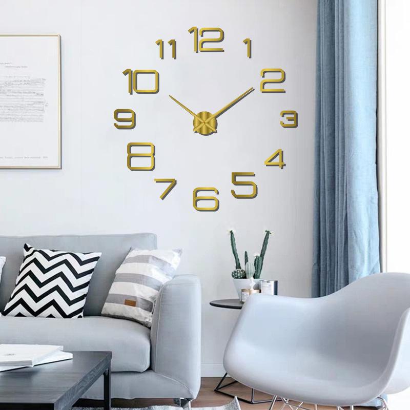 Clock Living Room Wall Sticker Clock DIY Wall Clock Three-dimensional Large Personalized Decoration Nordic Style