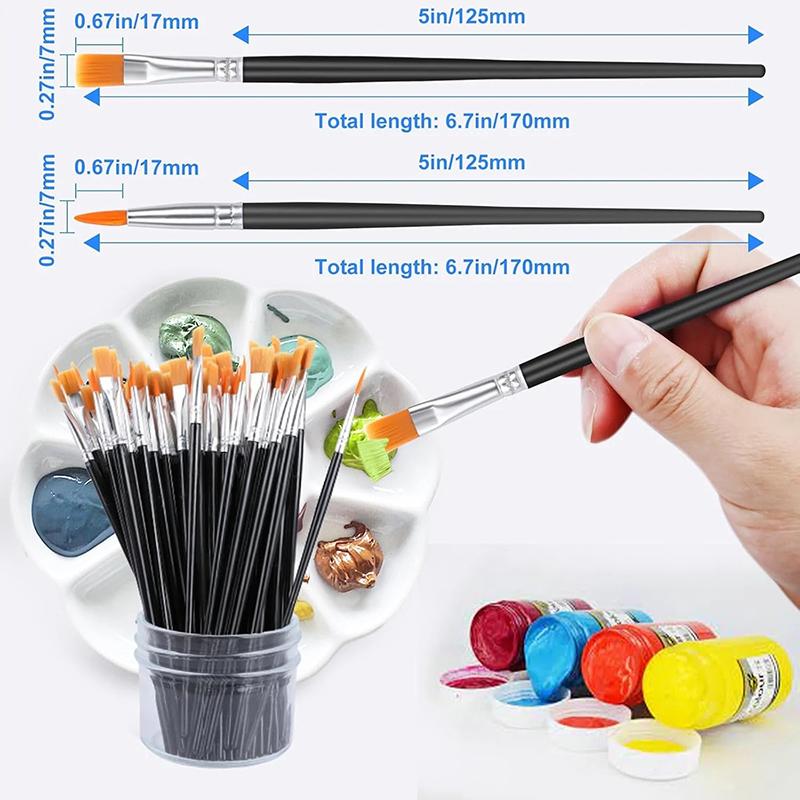 50 Pezzi Pennelli per Pittura per Pittura Artigianato Artistico e Artigianato Per Artistico Multifunzione Linea a Gancio Attrezzatura per Pittura