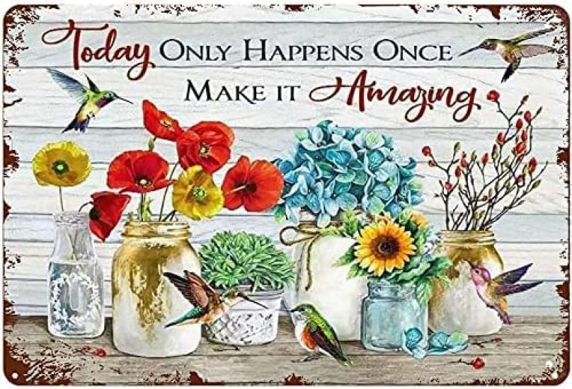 

Americana 20cm x 30cm Retro Funny Metal Tin Artistic Metal Sign for M2 Sign, Garden, Florist, Bar, Club, Cafe, Garage, Cafe,