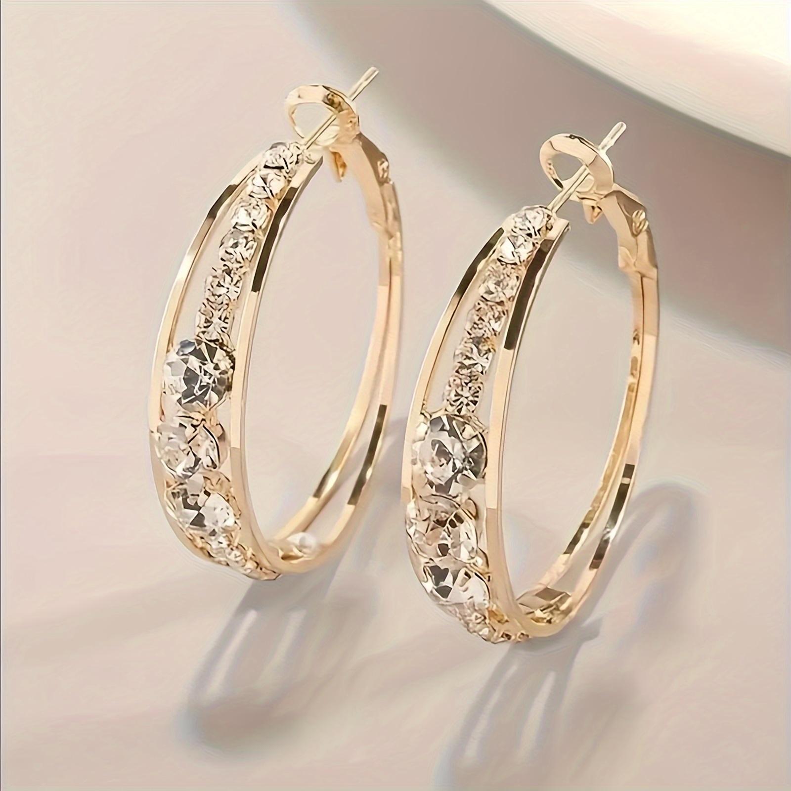 

Elegant Hollow Round Earrings for Women, Simple Fashion Design Jewelry Accessory for Daily Party Wedding, Perfect Gift for Her белый