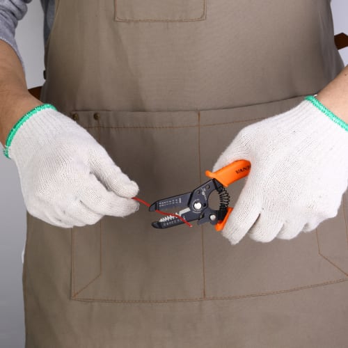 VANJOIN Wire Stripper, for Thick and Metric Wires, Electrician's Hand Crimping and Stripping Tool, Multi-Function Wire Stripper with Spring-Loaded Non