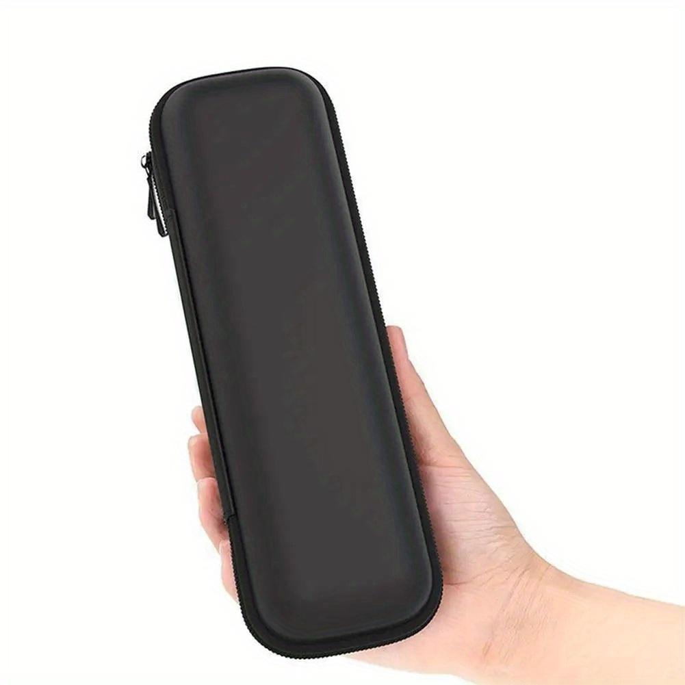 Black Hard Shell Pen Box Minimalist Style Pencil Case Earphone Mesh Storage Case Makeup Brush Organizer Pencil Zipper Case School Supplies