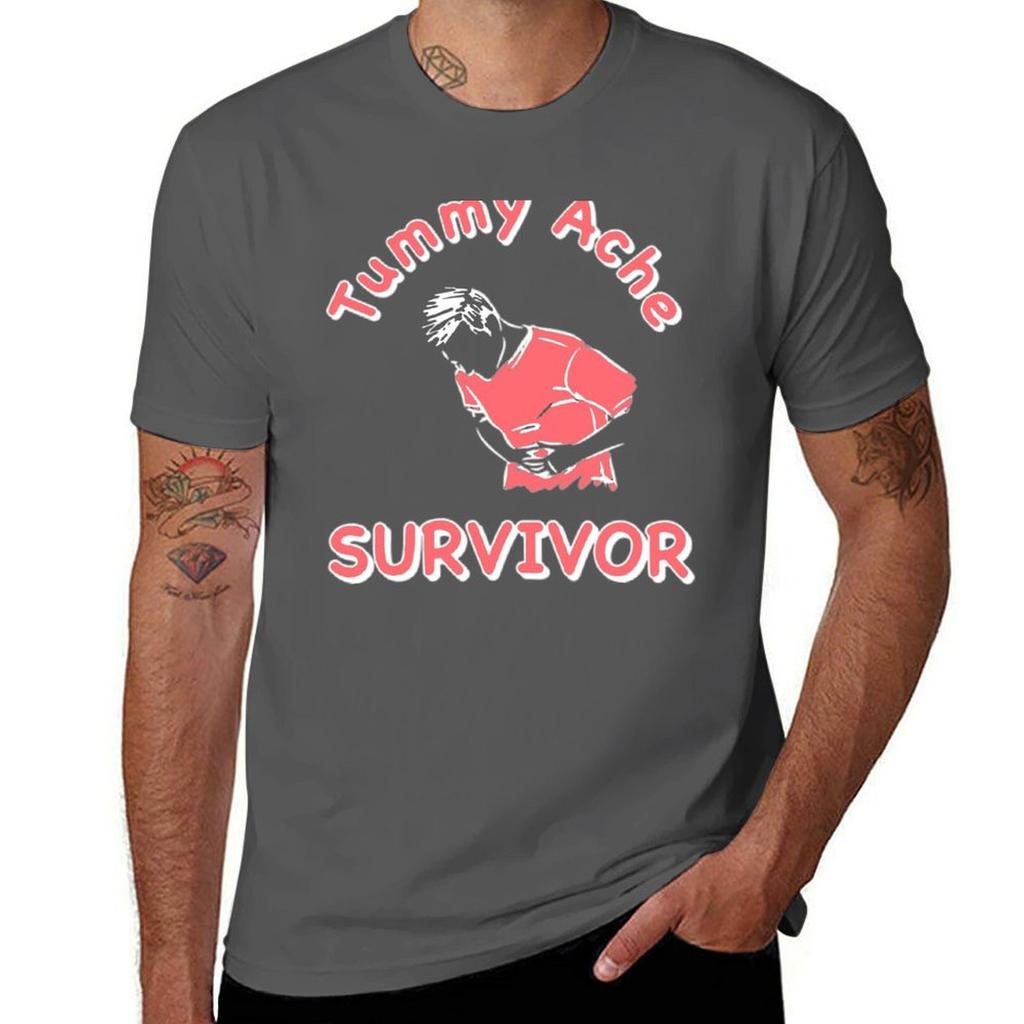 Funny Tummy Ache Survivor Tshirt Comfortable Workout Short Sleeve Shirt