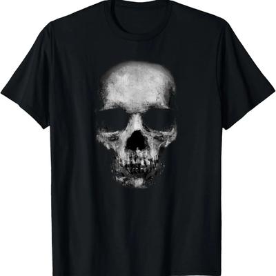 Scary Face Halloween Skull Faded Horror Creepy Spooky T-Shirt