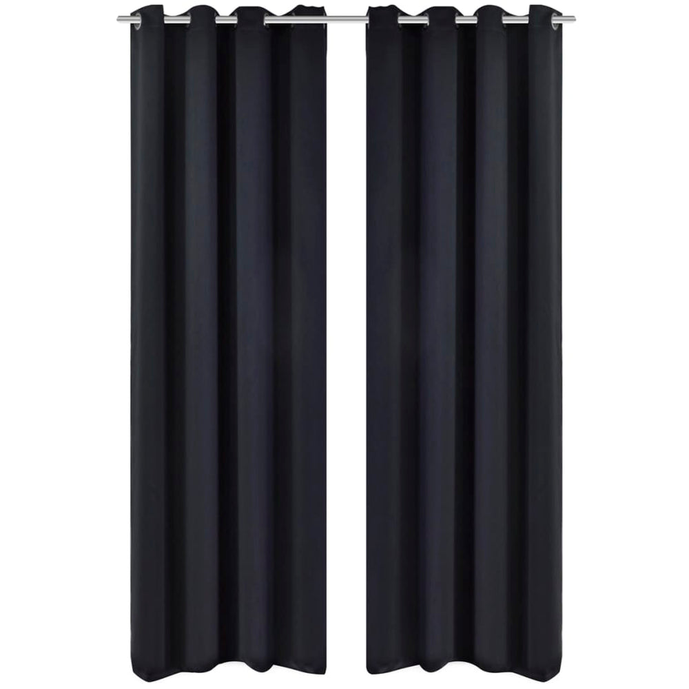 Rideau occultant 2 pcs avec œillets métalliques 135x175 cm