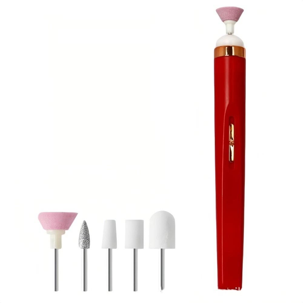 Rechargeable 5 in1 Nail Polishing Machine with LED Light Dual-speed Polishing Electric Nail Grinder 5 Grinding Heads